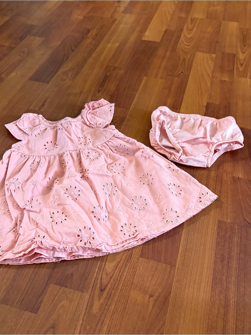 Carter's Pink Eyelet Dress with Matching Bloomers 12 Month